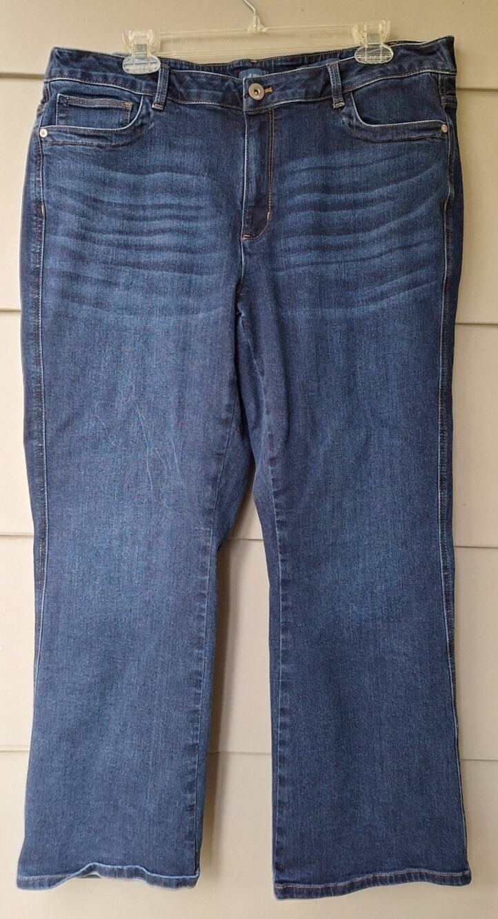 J. Jill Denim High Rise Boot Cut Jeans Blue Size 18 P Short Cotton Stretch